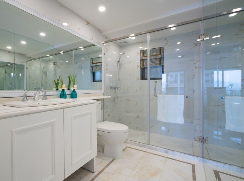 Sliding Shower Doors in Small Bathroom